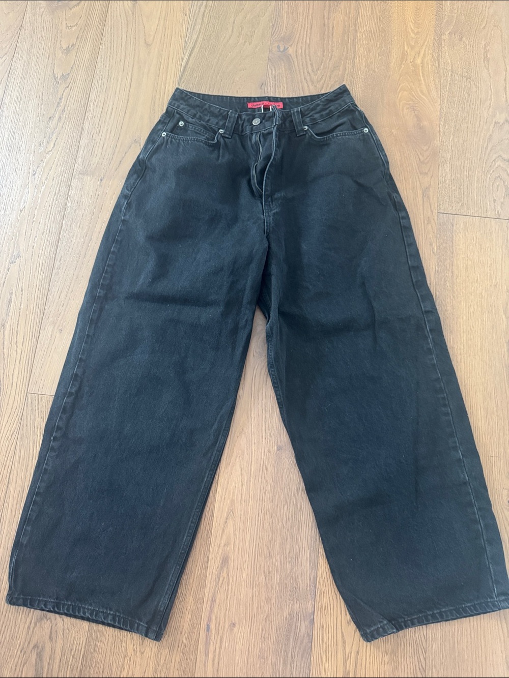 Jaded London Black Denim Jeans with Red Label